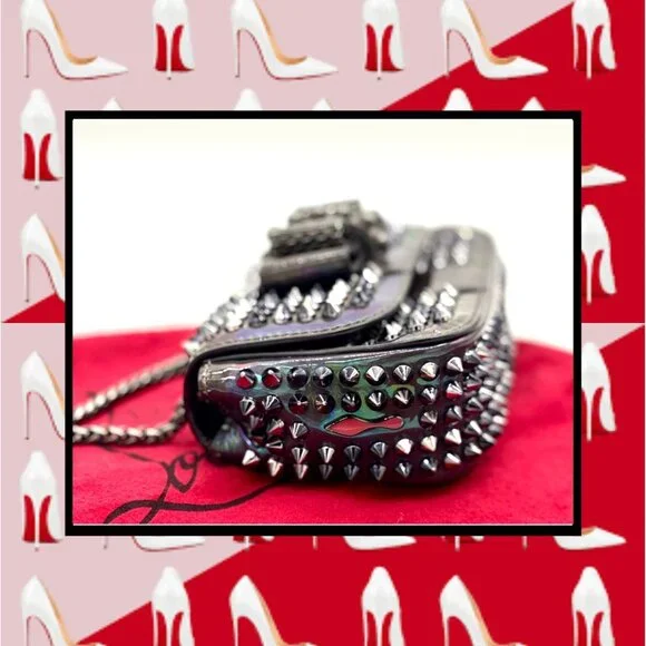 Christian Louboutin 'Sweet Charity' Spiked Calfskin Shoulder Bag - Picture 5 of 9